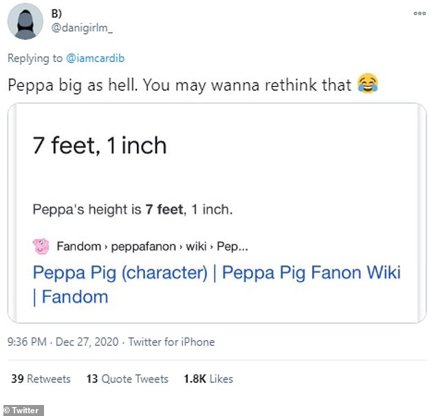 Starting a fight: Another user shared the alleged pig height that was seven feet where they said 