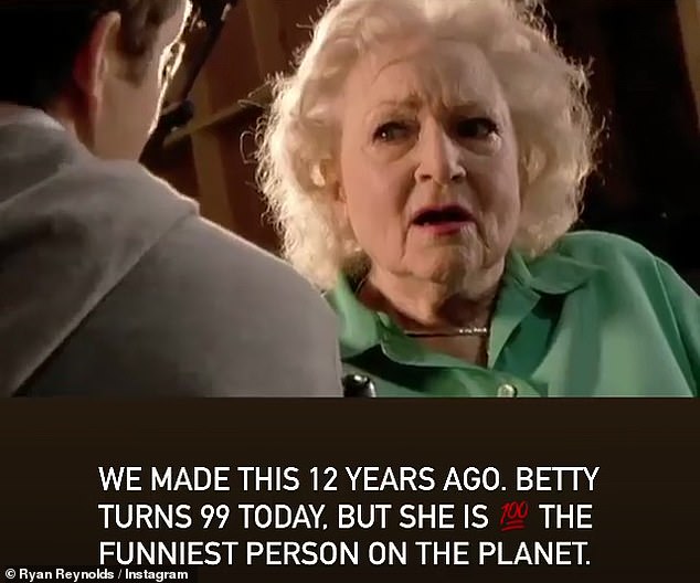 In honor: The 44-year-old wrote: 'We've been making this for 12 years.  Betty is 99 years old today.  but she [100 emoji] The funniest person on the planet 