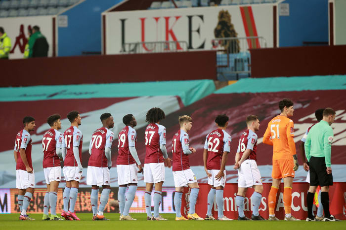 What the fastest spread of English football looks like: With players injured, Aston Villa were forced to sign a team of teens and 20 during an FA Cup match.
